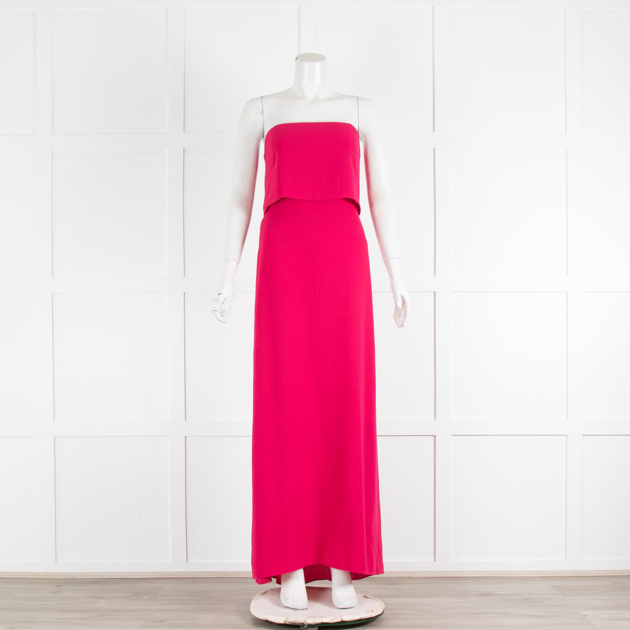 Halston Heritage Raspberry Pink Strapless Long Dress