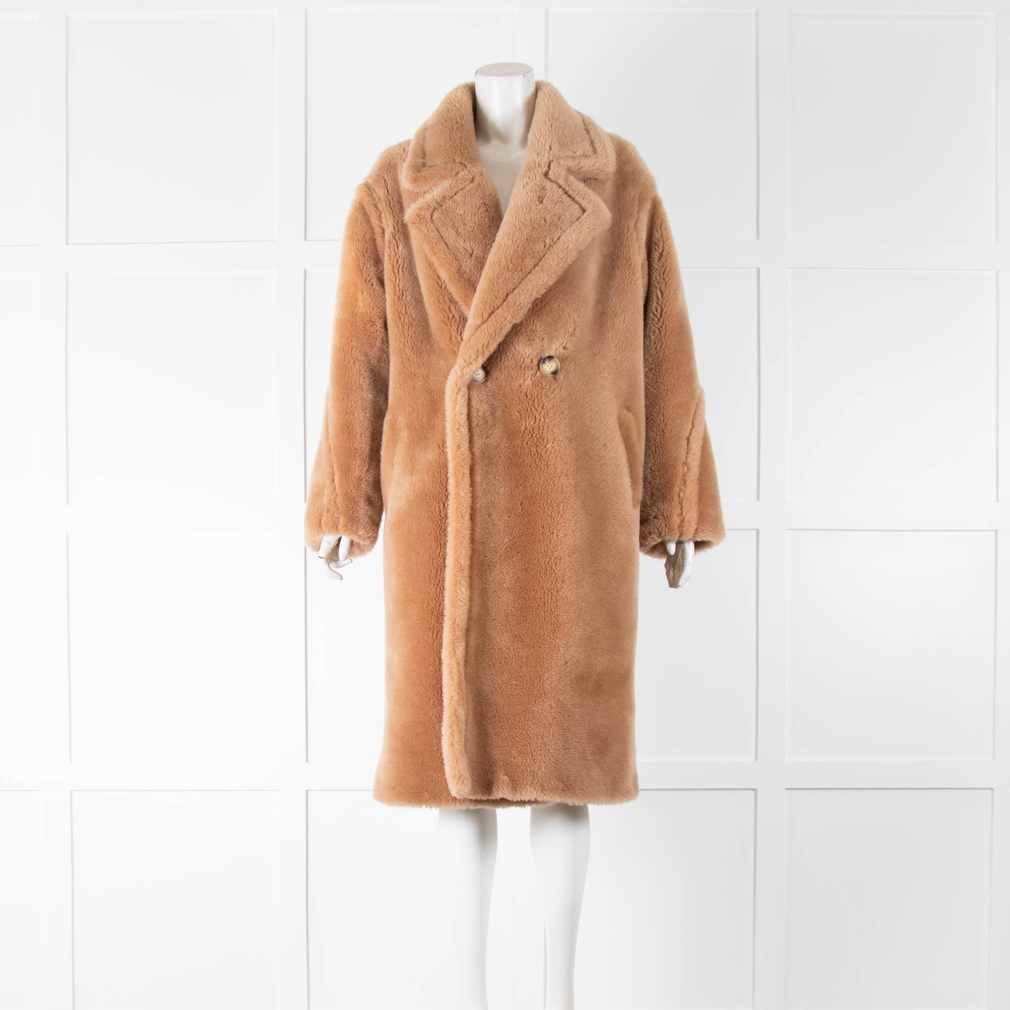 Jane Tash Wool Camel Fluffy Teddy Coat