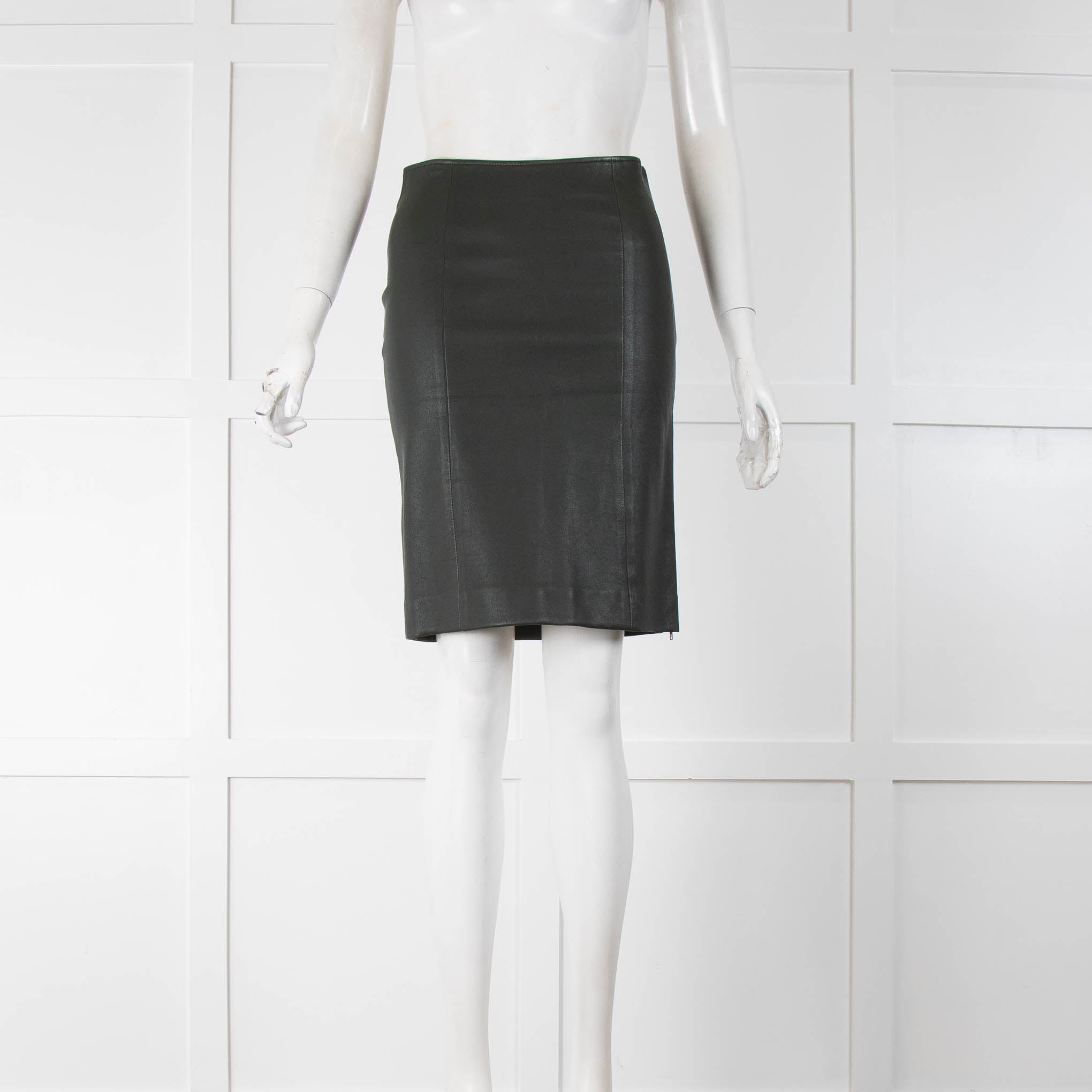 Green leather 2024 pencil skirt uk