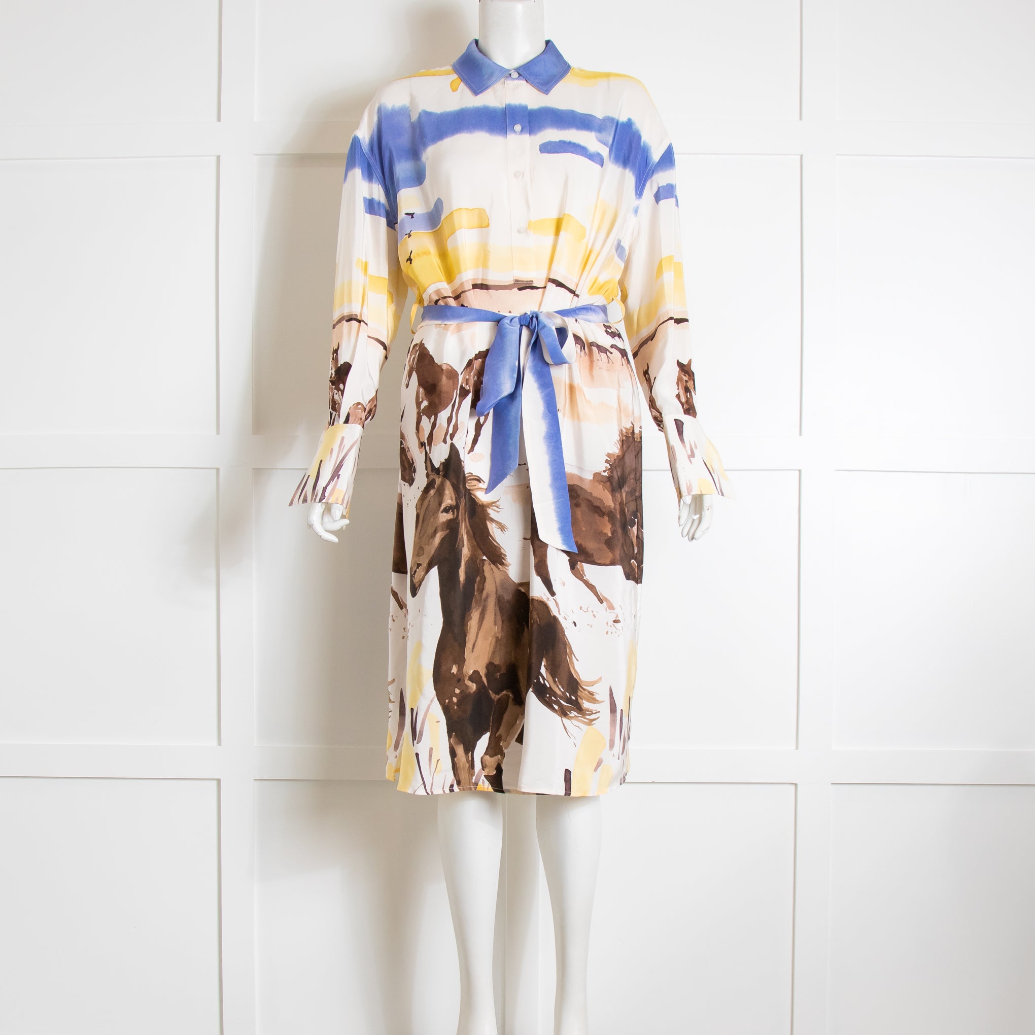 Claudie Pierlot Silk Horse Print Dress