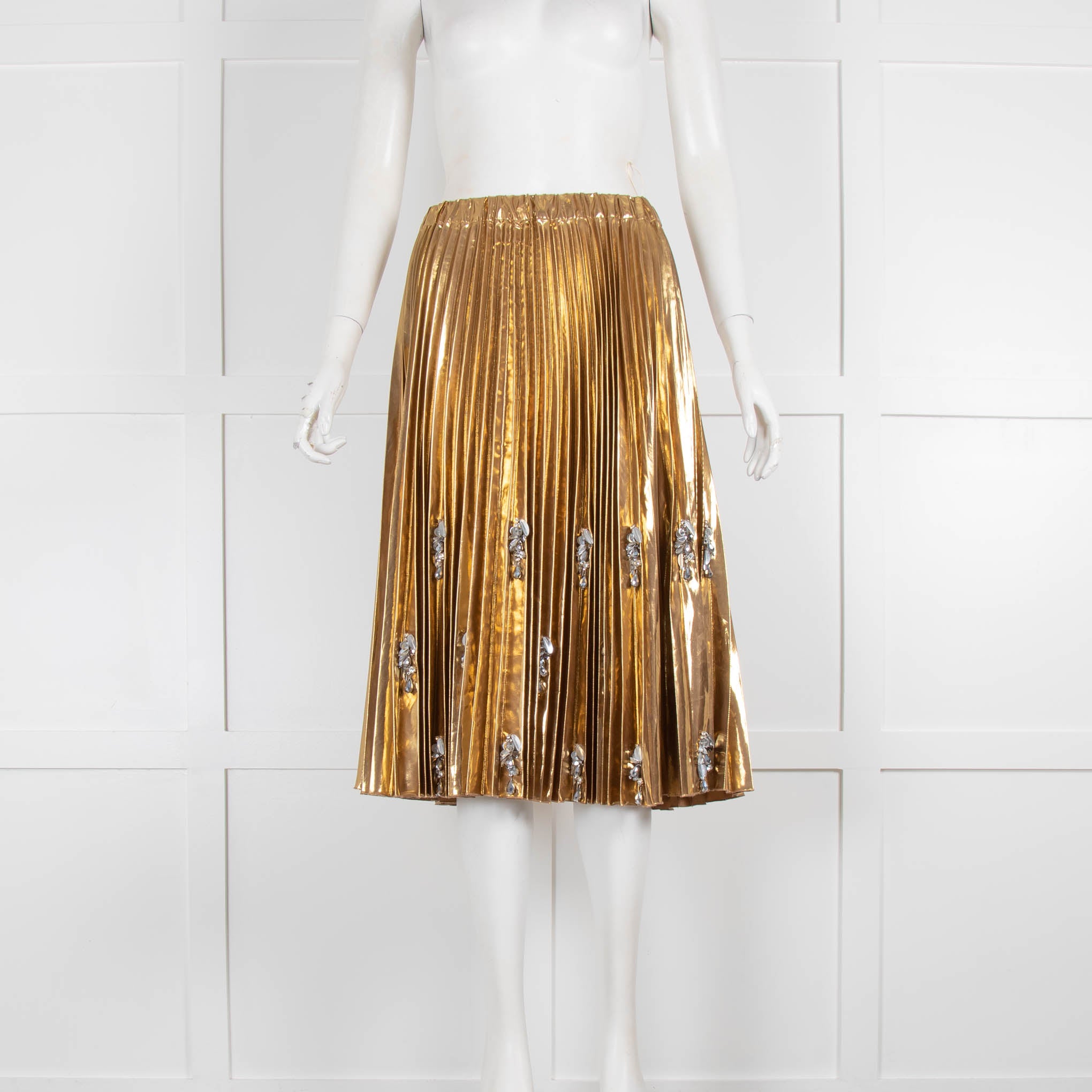 Dkny gold pleated clearance skirt