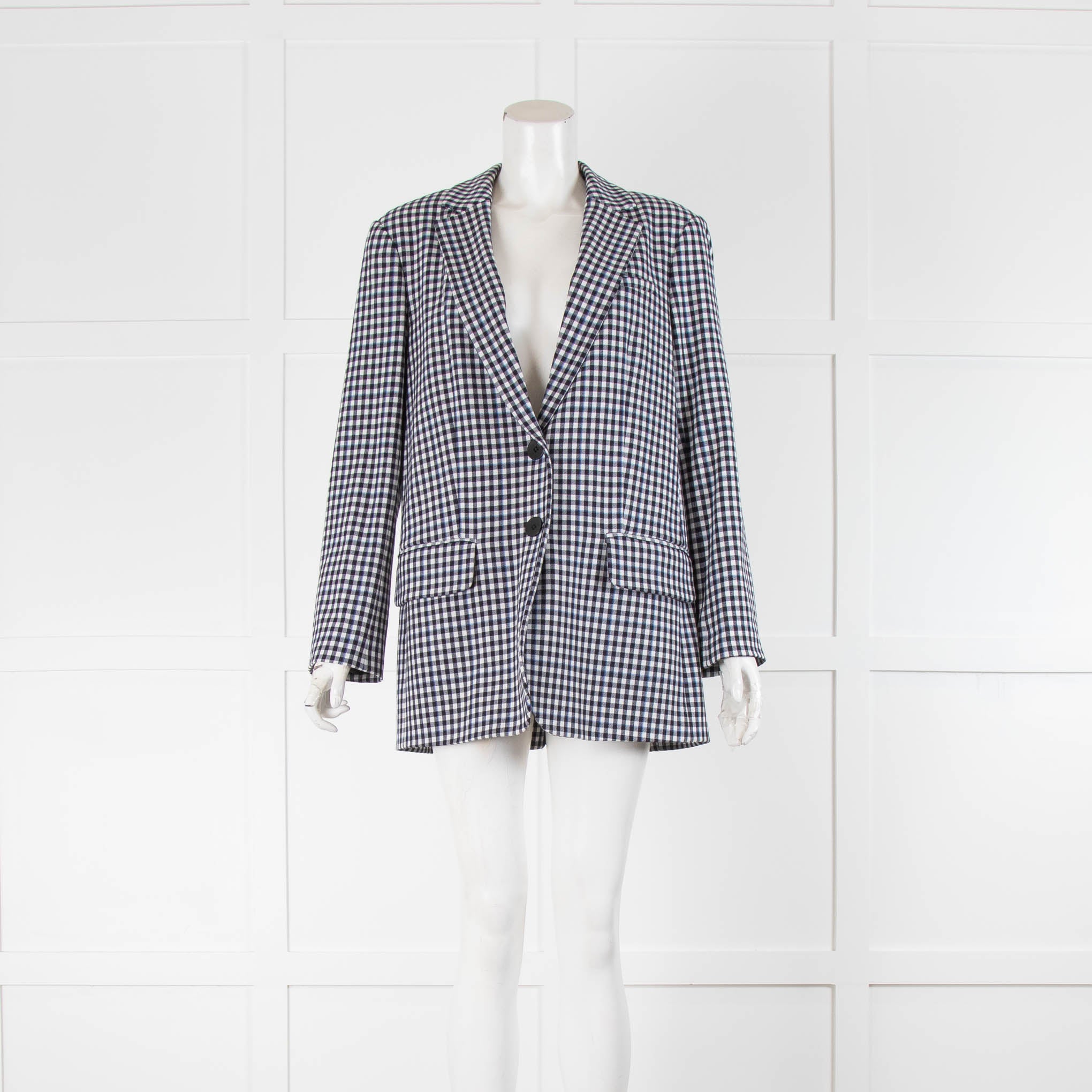 Black and white gingham blazer best sale