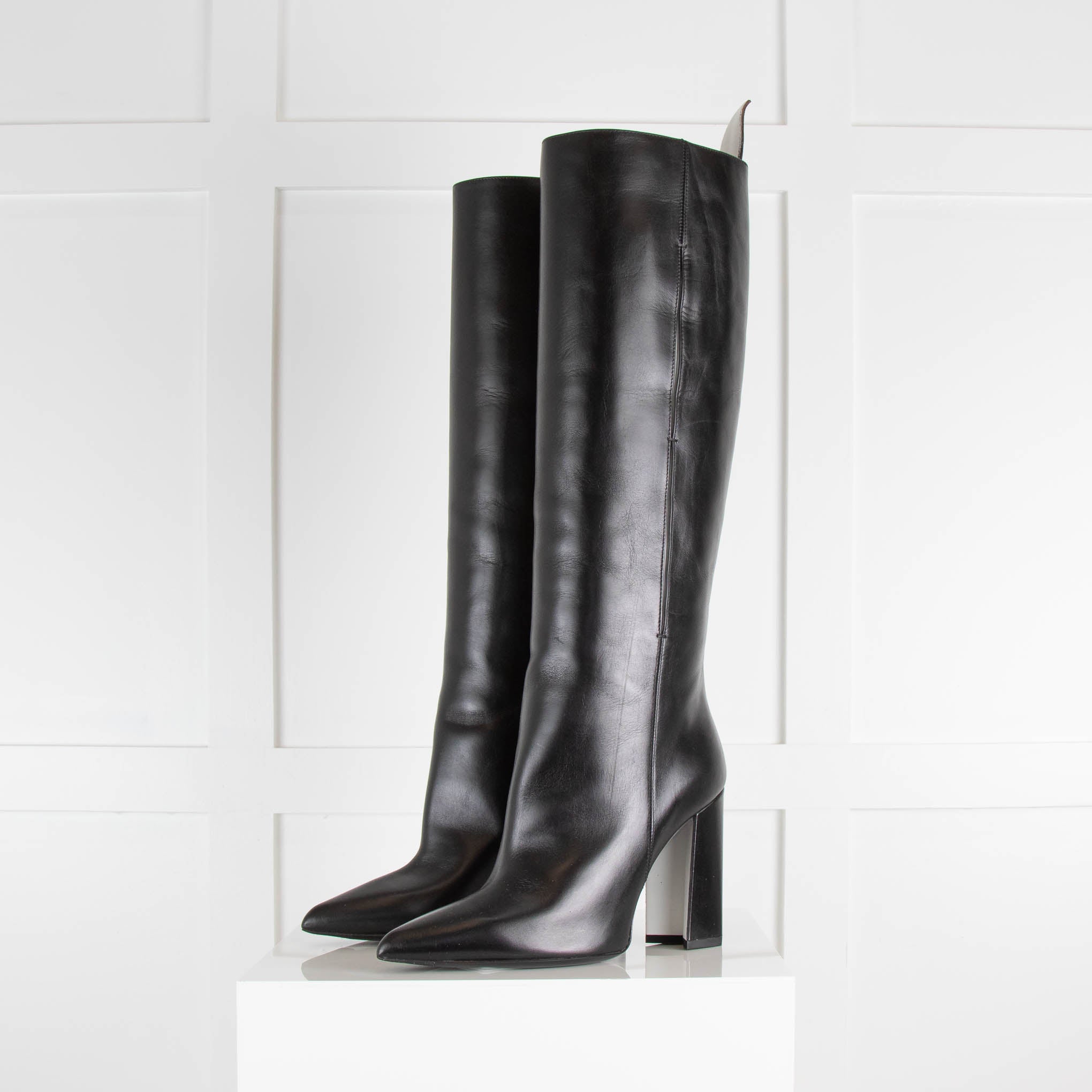 Louis Vuitton Black Calfskin Matchmake Knee High Boots