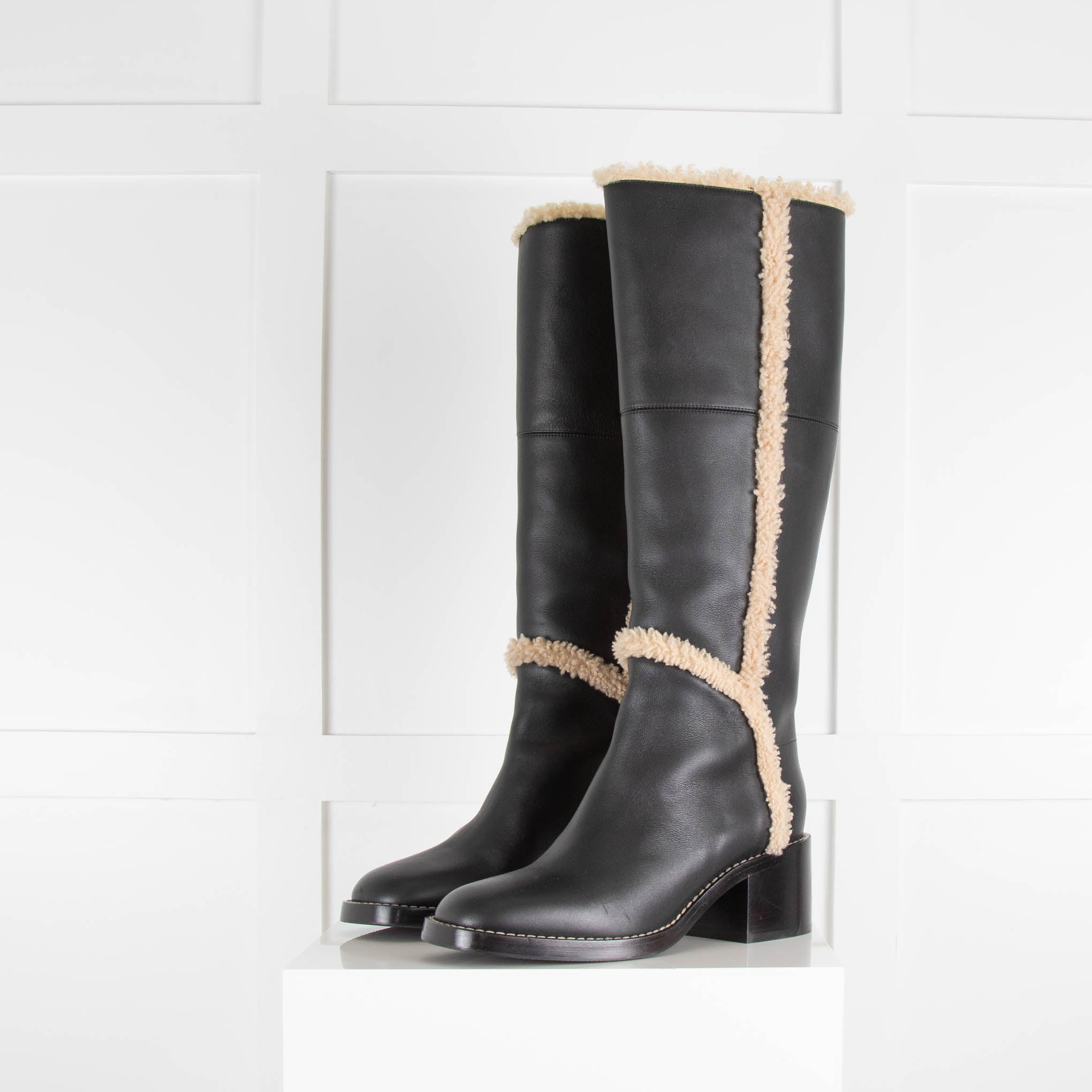 Gucci black knee high on sale boots