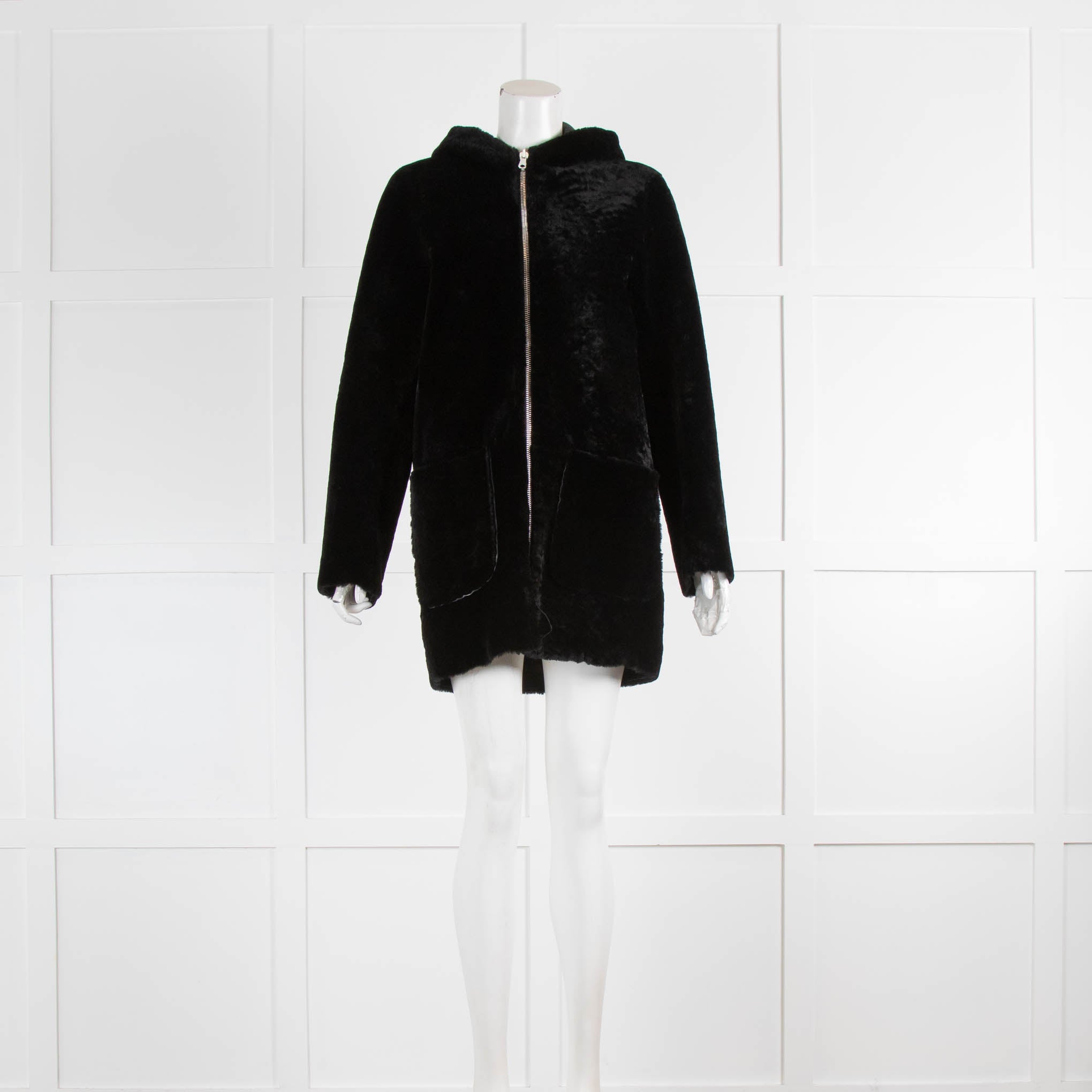 Sandro reversible shearling on sale coat