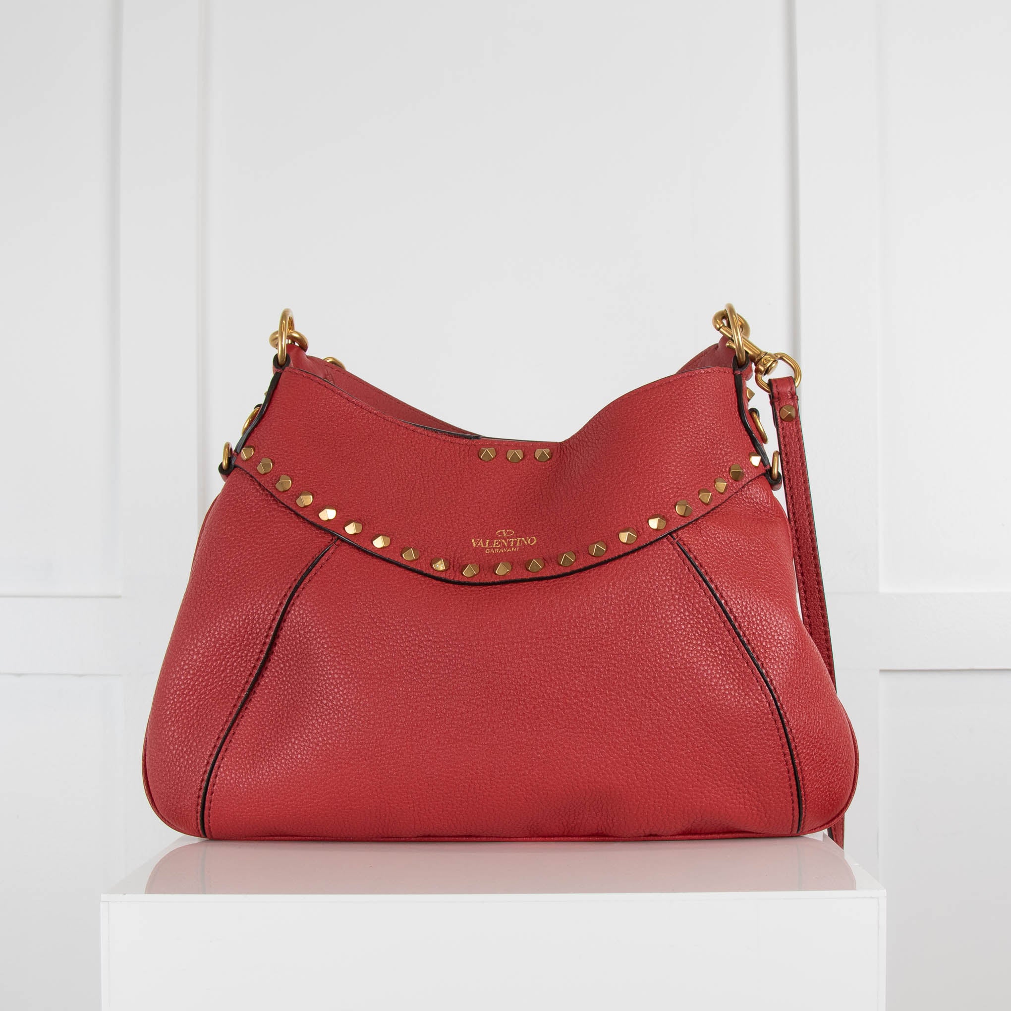 Valentino Garavani Red Twinkle Studded Small Hobo