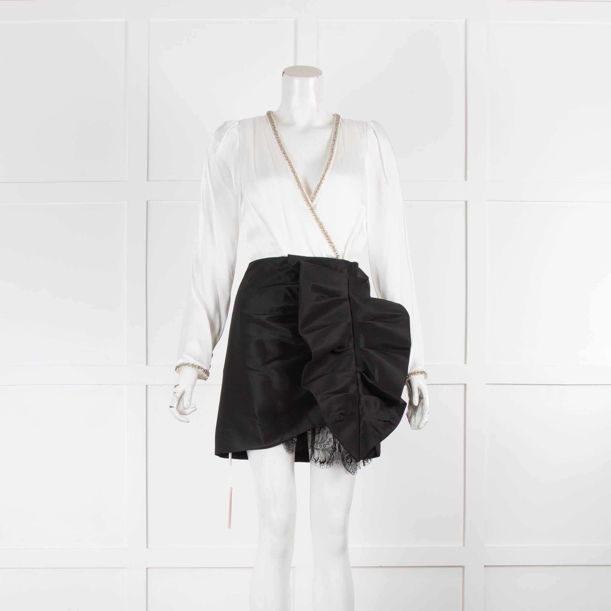 Self portrait 2025 monochrome ruffle dress