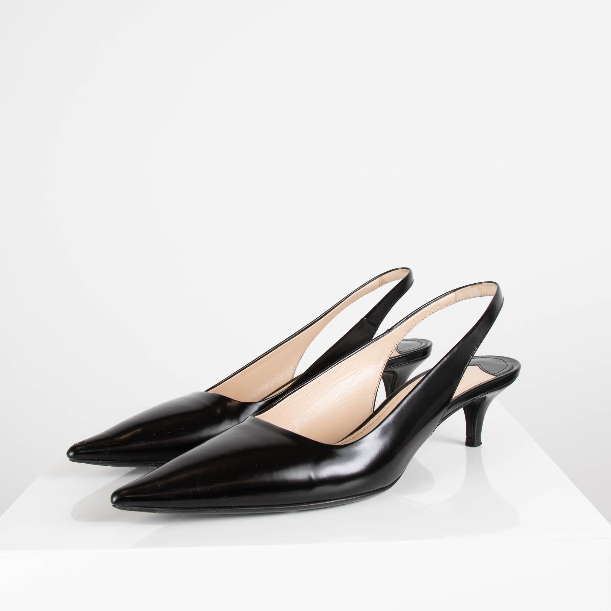 Prada black kitten store heels