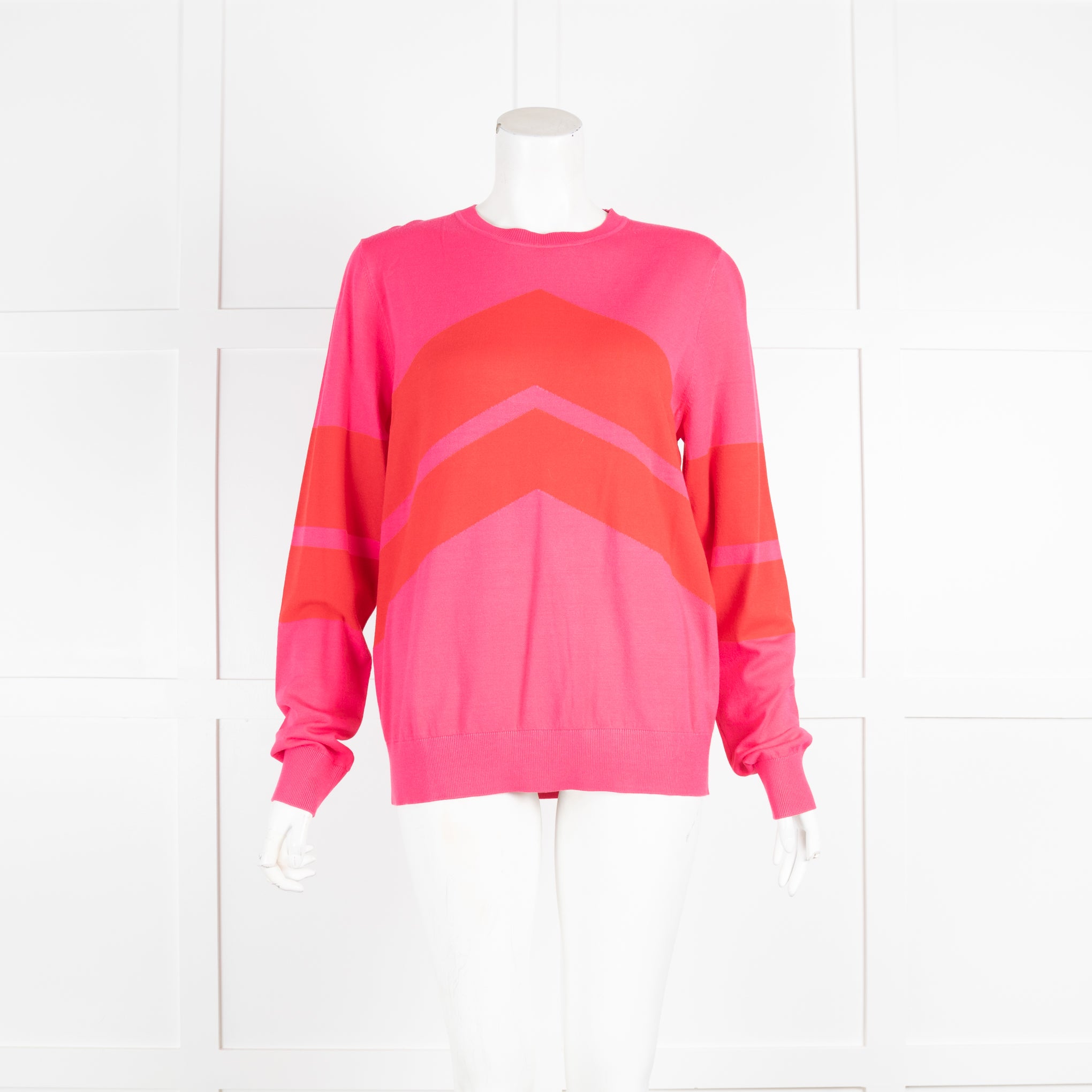 Madeline Thompson Pink Red Chevron Jumper Phoenix Style