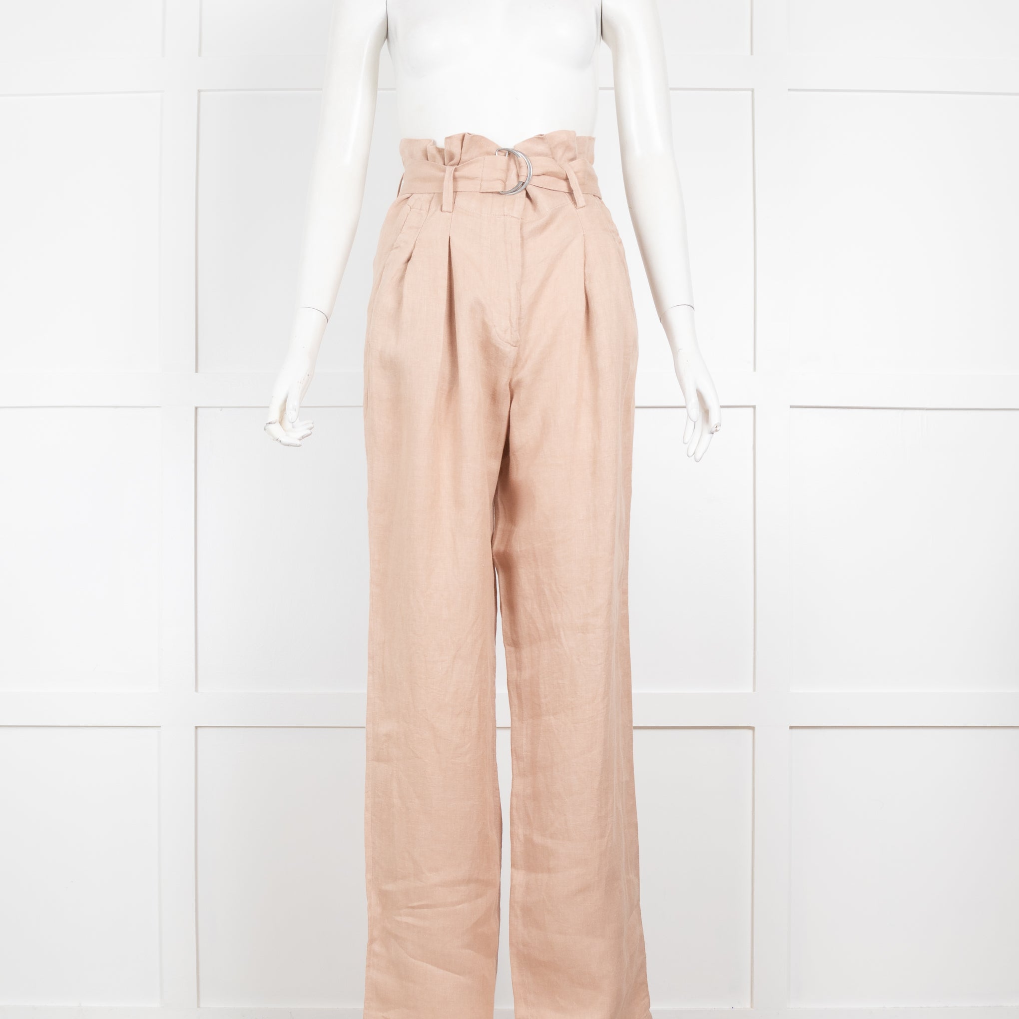 Anine Bing Beige Thalia Belted Linen Trousers Phoenix Style