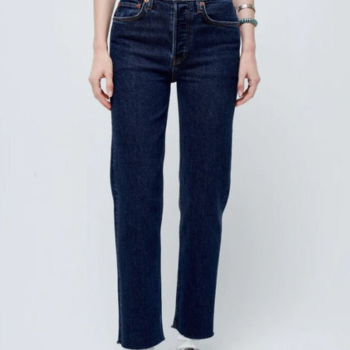 RE/DONE HIGH RISE - Straight leg jeans - rio fade/blue denim 