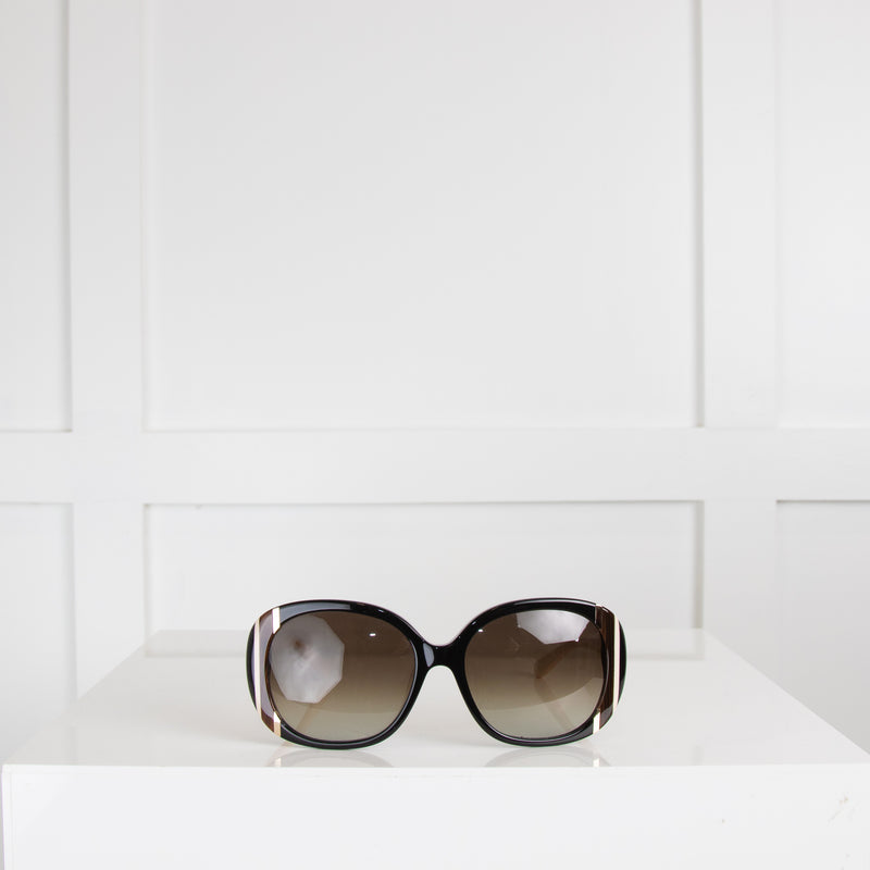 Salvatore Ferragamo Cream Arm Sunglasses