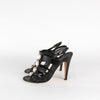 Chanel Black Faux Pearl Embellished Slingback Sandals