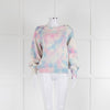 LoveShackFancy Pastel Pink Blue White Cotton Blend Sweater