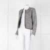 Iro Black White Tweedy Woven Fringe Jacket