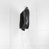 Michael By Michael Kors Black Patent Sleeve Bomber Jacket