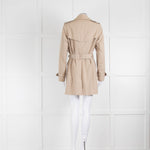 Burberry Beige Short Double Breasted Trench Coat