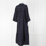 ME + EM Navy Blue Cheese Cloth Tiered Maxi Dress