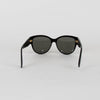 Saint Laurent Black Oval Gold Logo Arm Sunglasses