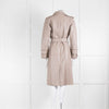 Muuba Beige Ladderstitch Trim Faux Leather Trench