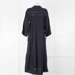 ME + EM Navy Blue Cheese Cloth Tiered Maxi Dress