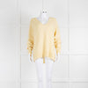 Vince Yellow V Neck Cashmere Mix Jumper