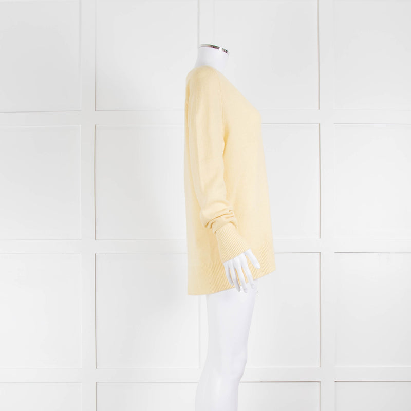 Vince Yellow V Neck Cashmere Mix Jumper