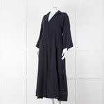 ME + EM Navy Blue Cheese Cloth Tiered Maxi Dress