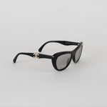 Chanel Black Cat Eye with Diamonte Logo Sunglasses