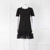 Dolce & Gabbana Black Lace Silk Trim Short Sleeve Dress