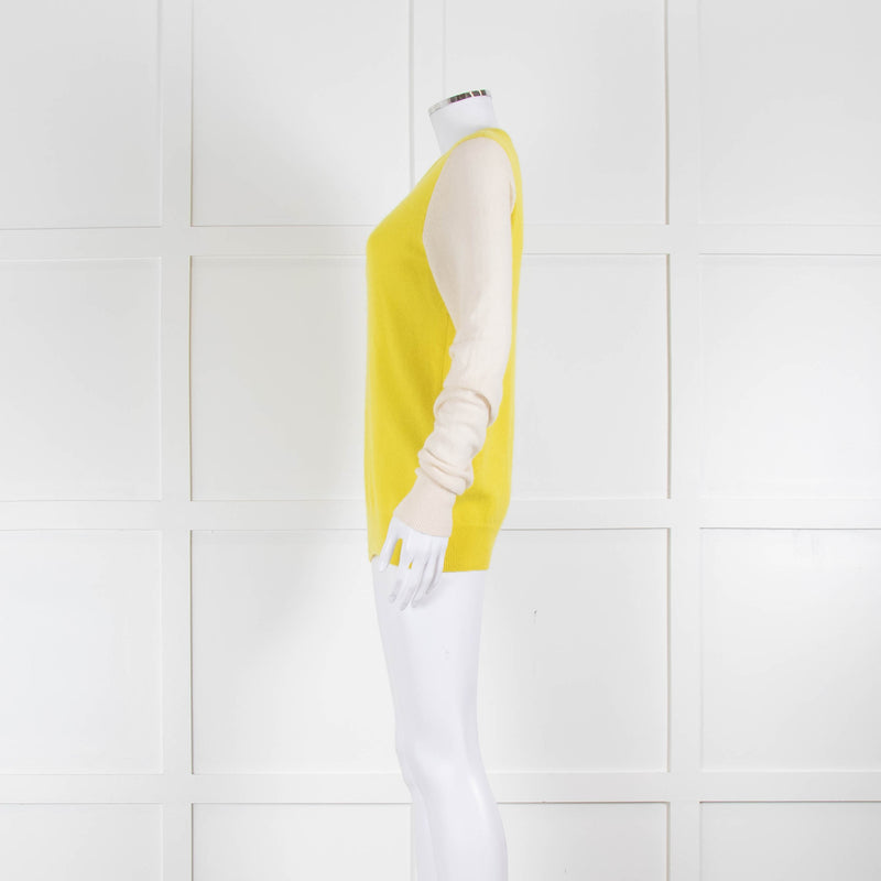 Equipment Yellow Cream Sleeve Cashmere Sweater