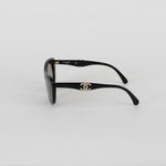 Chanel Black Cat Eye with Diamonte Logo Sunglasses