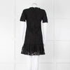 Dolce & Gabbana Black Lace Silk Trim Short Sleeve Dress