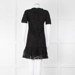 Dolce & Gabbana Black Lace Silk Trim Short Sleeve Dress