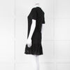 Dolce & Gabbana Black Lace Silk Trim Short Sleeve Dress