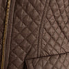 Luisa Spagnoli Brown Quilted Fur Collar Zip Up Jacket