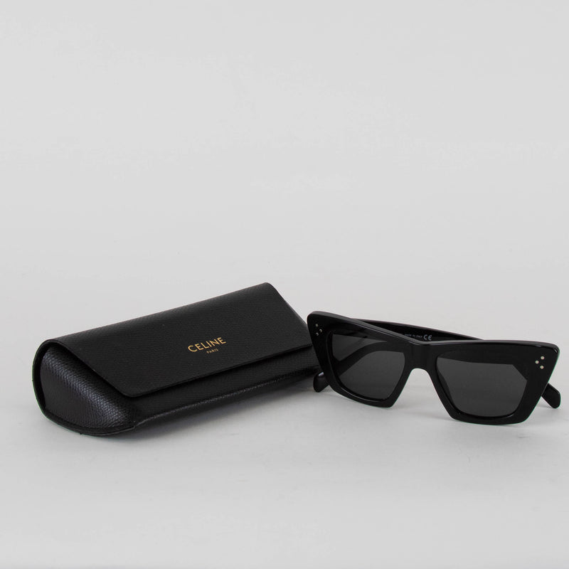 Celine Black Acetate Cat Eye Sunglasses