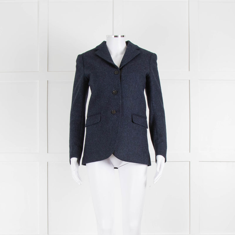 The Kooples Blue Herringbone Unlined Blazer