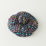 Chanel Navy Multi Colour Camelia Brooch