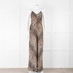 Ganni Animal Print Sleeveless Silk Maxi Dress