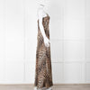 Ganni Animal Print Sleeveless Silk Maxi Dress