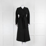 Harris Wharf London Black Virgin Wool Belted Maxi Coat