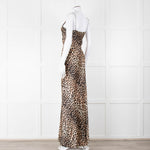 Ganni Animal Print Sleeveless Silk Maxi Dress