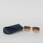 Loewe Gold Anagram Square Frame Sunglasses