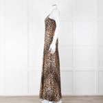 Ganni Animal Print Sleeveless Silk Maxi Dress