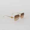 Loewe Gold Anagram Square Frame Sunglasses