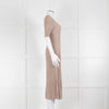 Joseph Beige Knit Ribbed Short Sleeve Dress