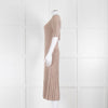 Joseph Beige Knit Ribbed Short Sleeve Dress