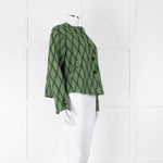 Alessia Santi Khaki Green Diamond Knot Print Short Jacket