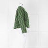 Alessia Santi Khaki Green Diamond Knot Print Short Jacket